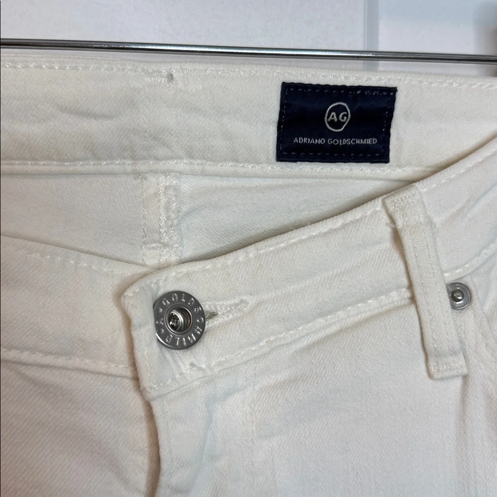 AG Adriano Goldschmied - 31 - White Ivory Denim Cuffed Crop Pants - Picture 3 of 7